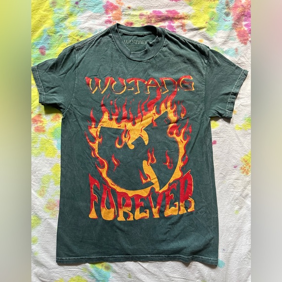 WU-TANG FOREVER T-SHIRT sz Small Protect ya neck Staten Island NY back hit green - Picture 1 of 5